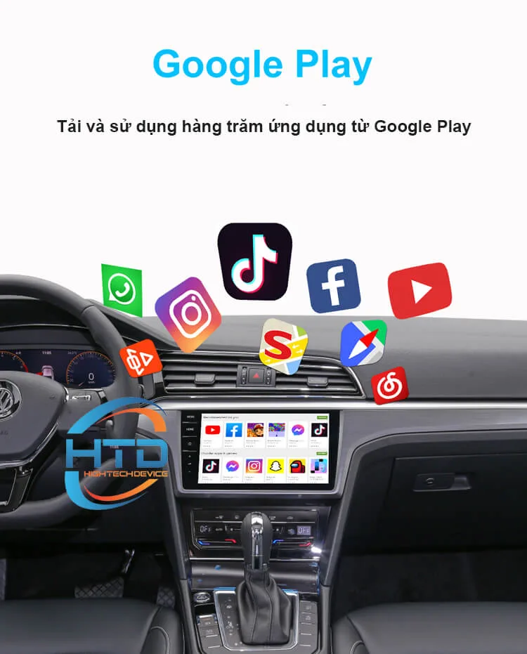 Android box cho ô tô - HTD cài đặt sẵn những ứng dụng vô cùng tiện ích