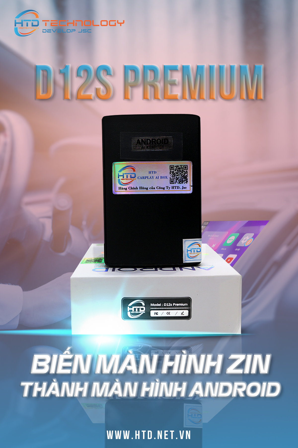 Htd Smart Carplay Ai Box D12s Premium – Cpu Snapdragon 8 Core - Tặng Vietmap S1 + Sim 4g 3 Tháng (Ảnh 13)