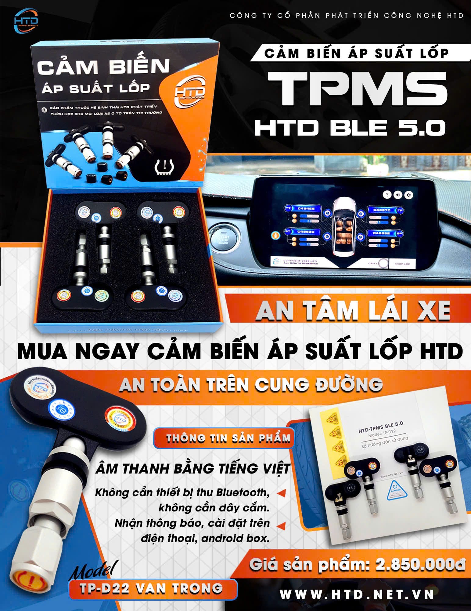 van ngoài áp suất lốp tích hợp android box