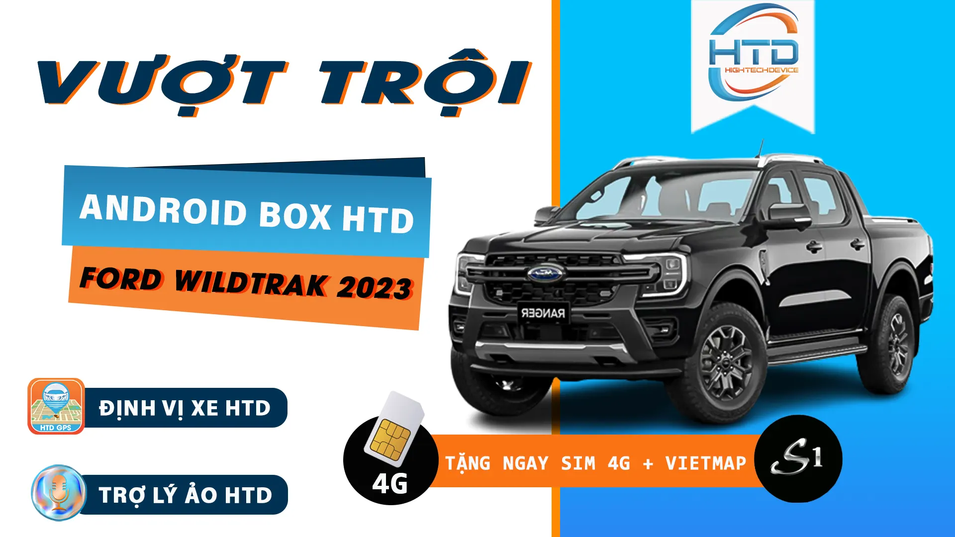 Lắp đặt Android Box cho ô tô Ford Wildtrak 2023