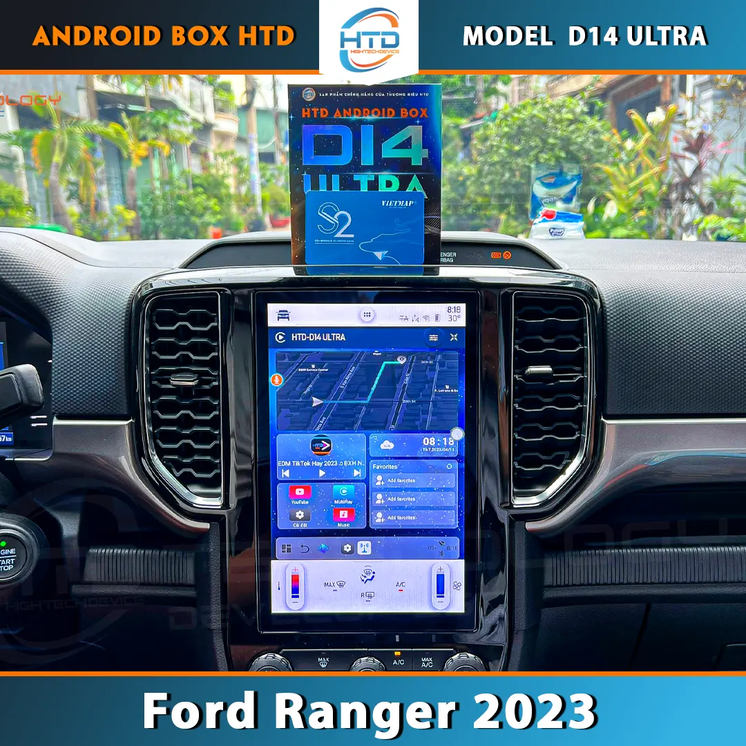 Android Box D14 Ultra cho ô tô Ford Ranger 2023