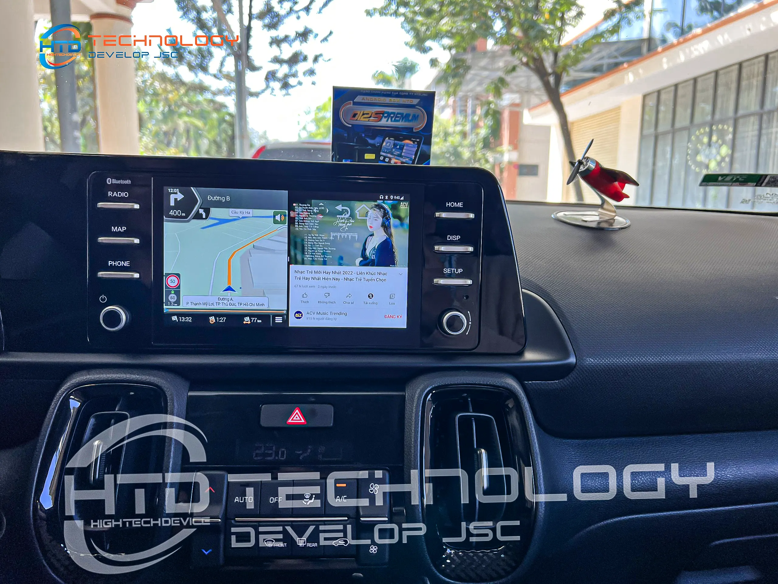 Tính năng chia đôi màn hình trên Android Box cho ô tô Kia Sonet 2024