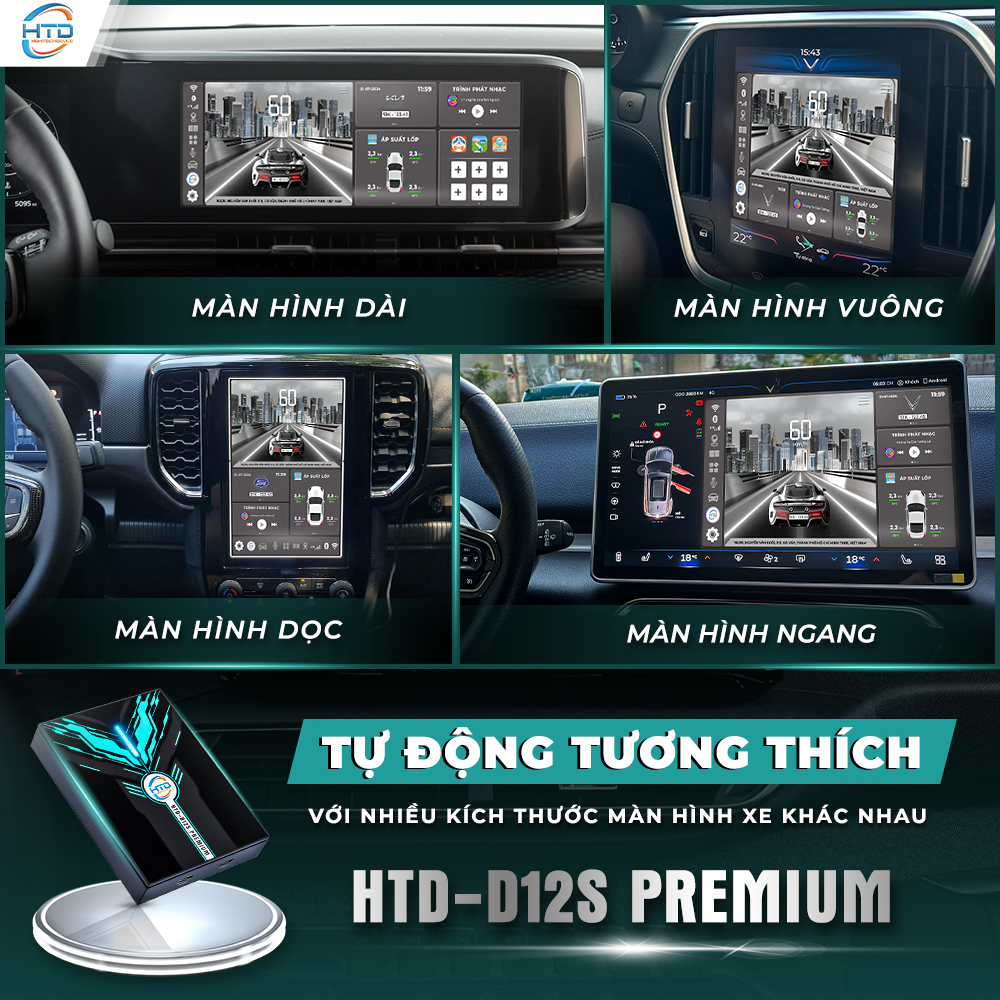 Android box cho Fortuner 2024 tự động tương thích với kích thước màn hình