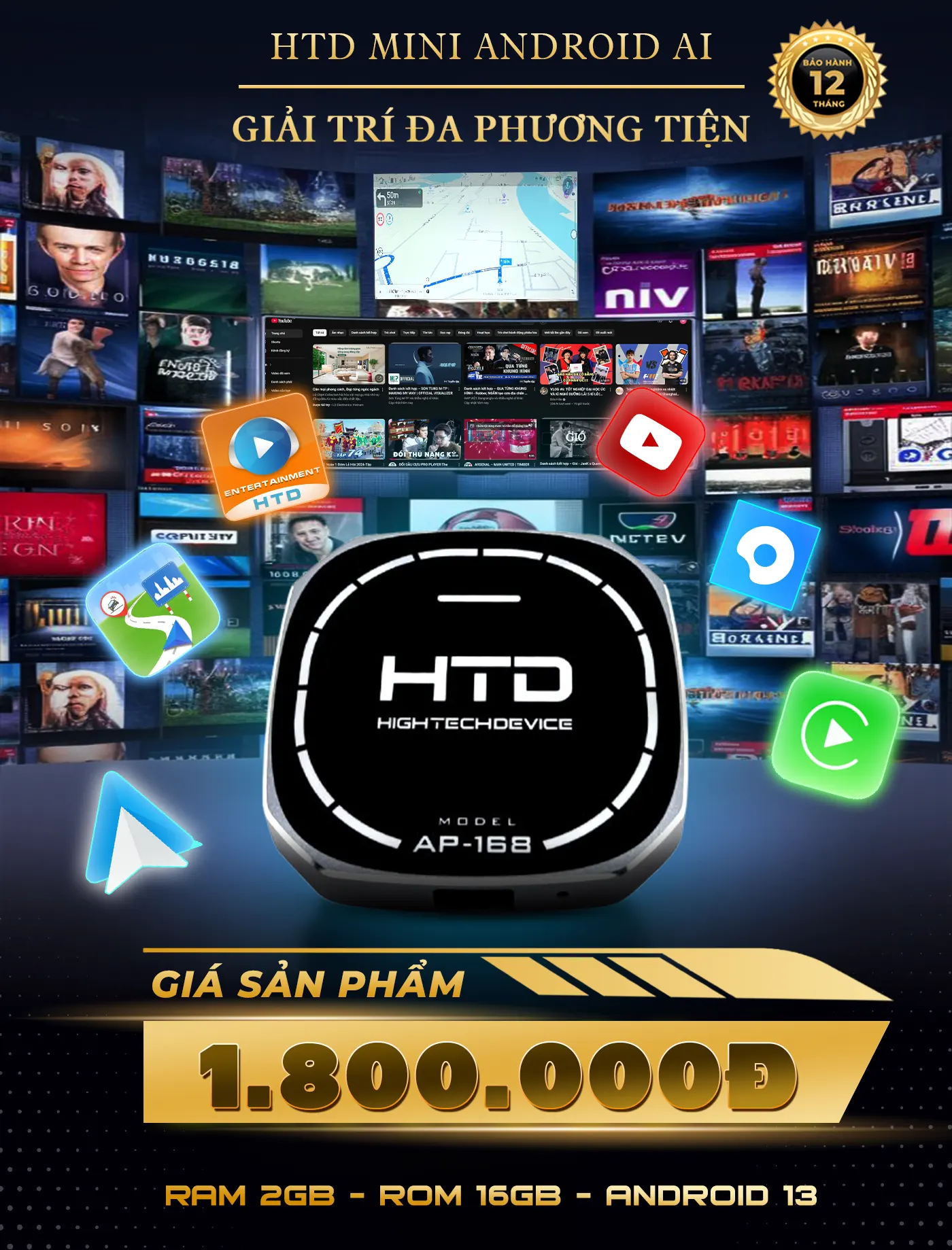 Giá bán Mini AI Android Box ô tô AP-168