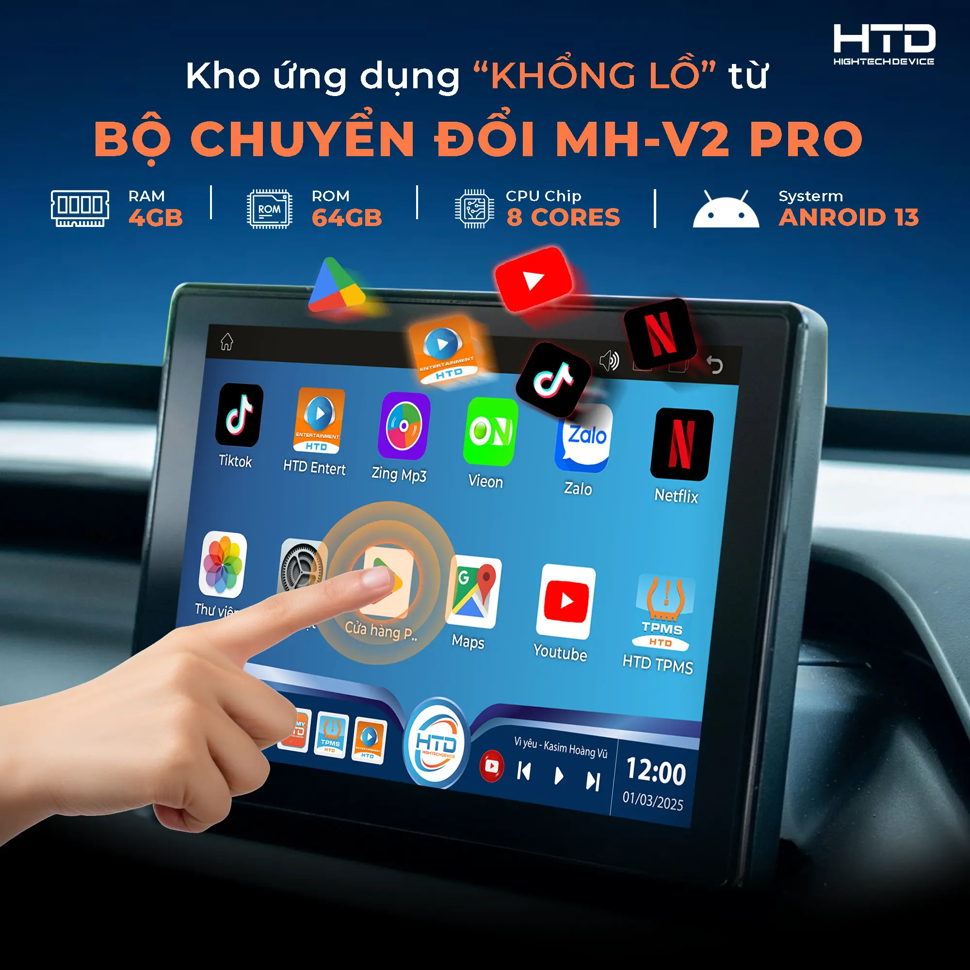Bộ chuyển đổi màn hình Android VF3 mở rộng tính năng giải trí
