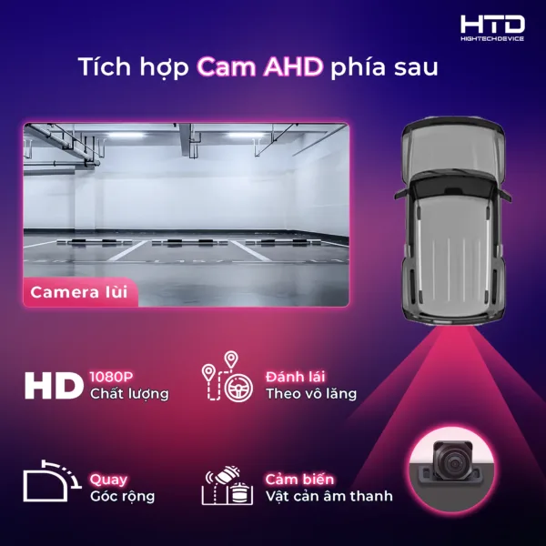 Tích hợp cam lùi AHD trong bộ chuyển đổi màn hình Android MH-V2 Plus