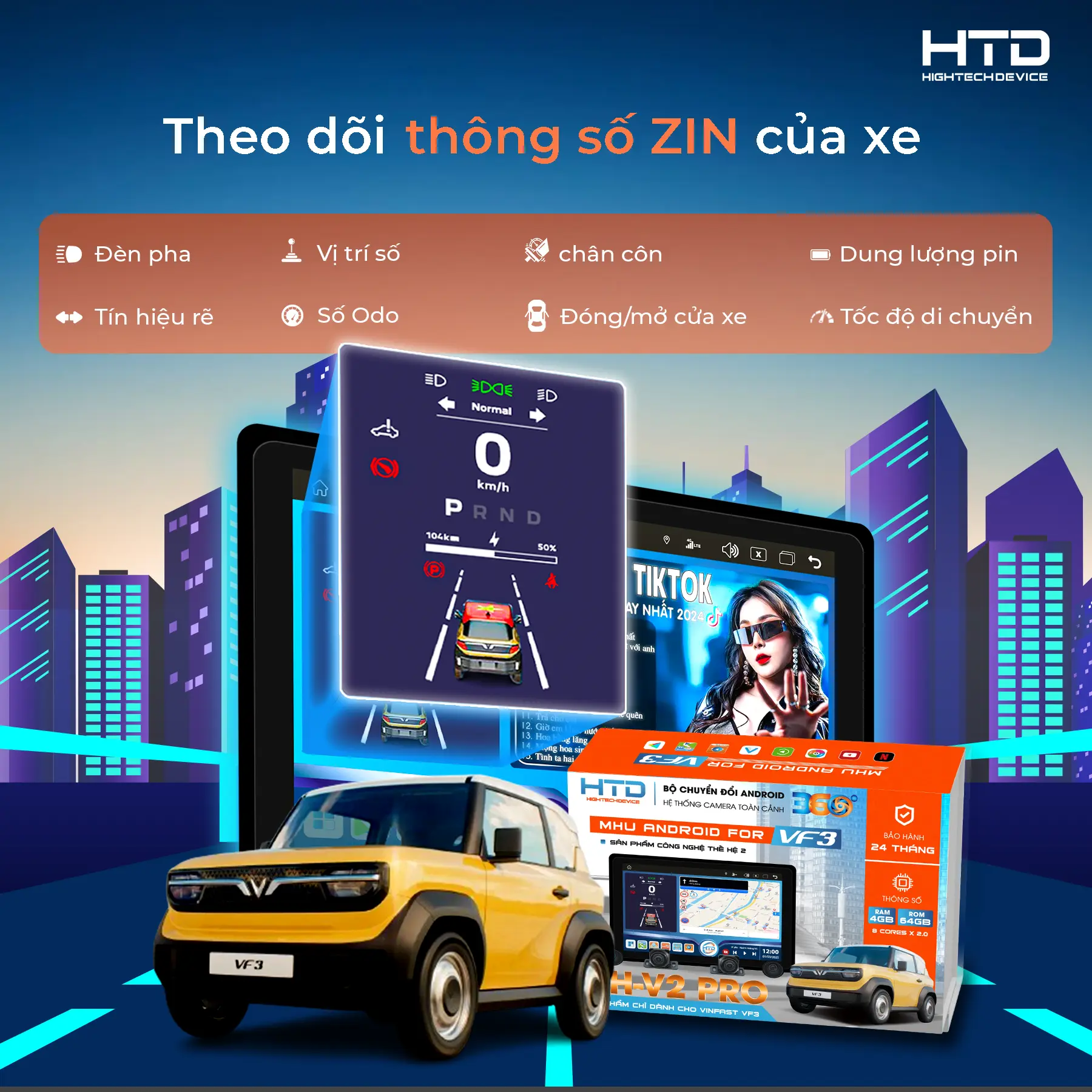 Bộ Chuyển đổi màn hình android VF3 MH-V2 Pro giữ Zin cho VF3