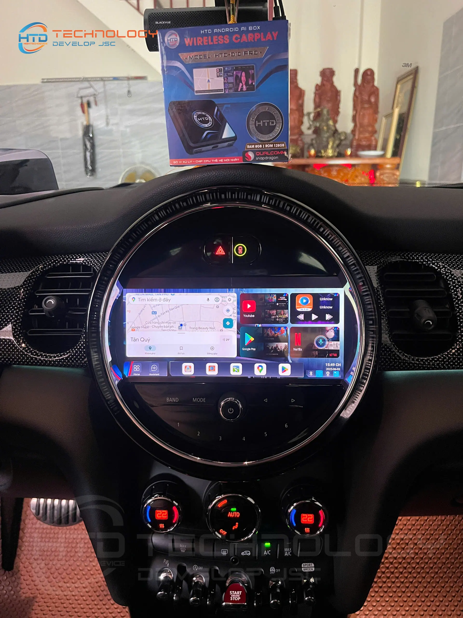 Định vị xe từ xa trên Android Box cho ô tô Mini Cooper