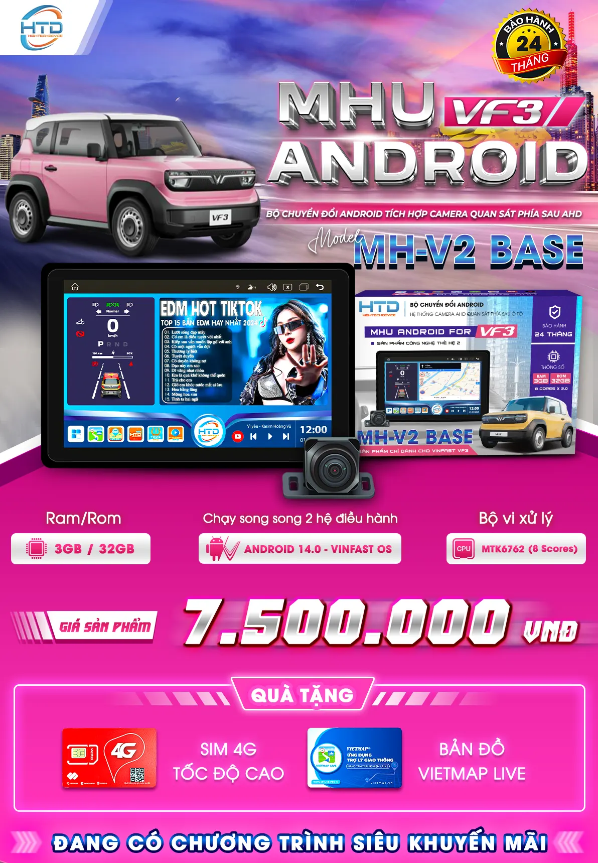 Giá bộ chuyển đổi màn hình Android MHU VF3-model MHU V2 BASE