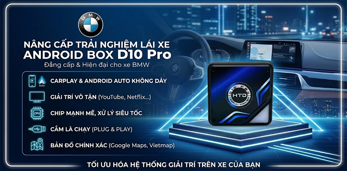 Android Box Cho BMW X3 xDrive30i M Sport Có Gắn Sim 4G Hỗ Trợ Giải Trí.