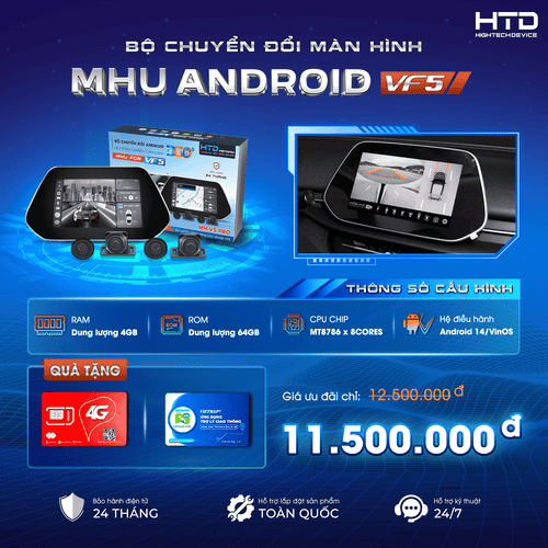 Màn hình Android VF5 Tích Hợp Camera 360: Đột phá trong công nghệ