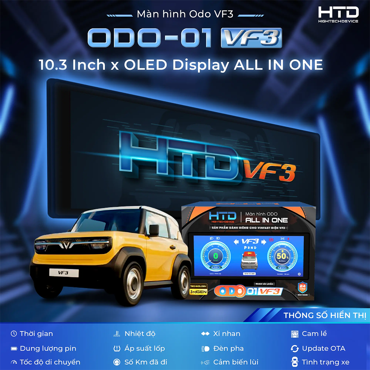 Màn hình ODO Vinfast VF3 - Hiện đại, chuyên nghiệp, đẳng cấp.