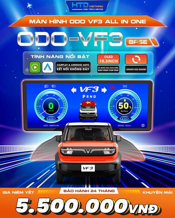Màn hình ODO Vinfast VF3 - Hiện đại, chuyên nghiệp, đẳng cấp.