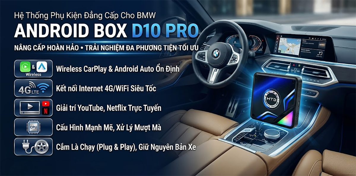 Android Box Cho BMW i7 Có Wifi 5G Tự Phát Và Kết Nối