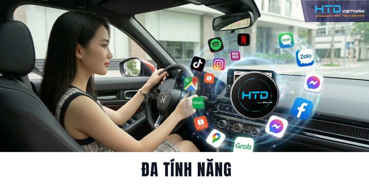 Android Box Cho Honda Civic RS Không Cần Tháo Màn Hình