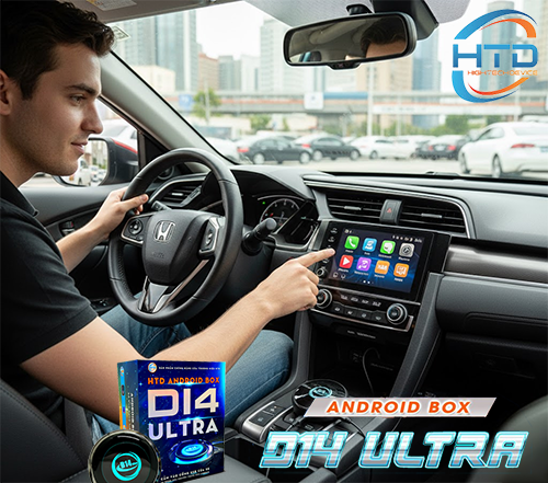 Android Box cho Honda Civic RS không cần tháo màn hình.