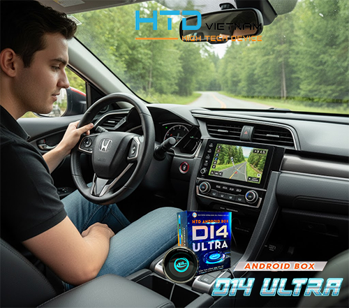 Android Box cho Honda Civic RS không cần tháo màn hình.