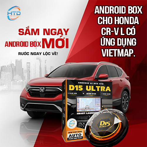 Android Box cho Honda CR-V L có ứng dụng Vietmap.
