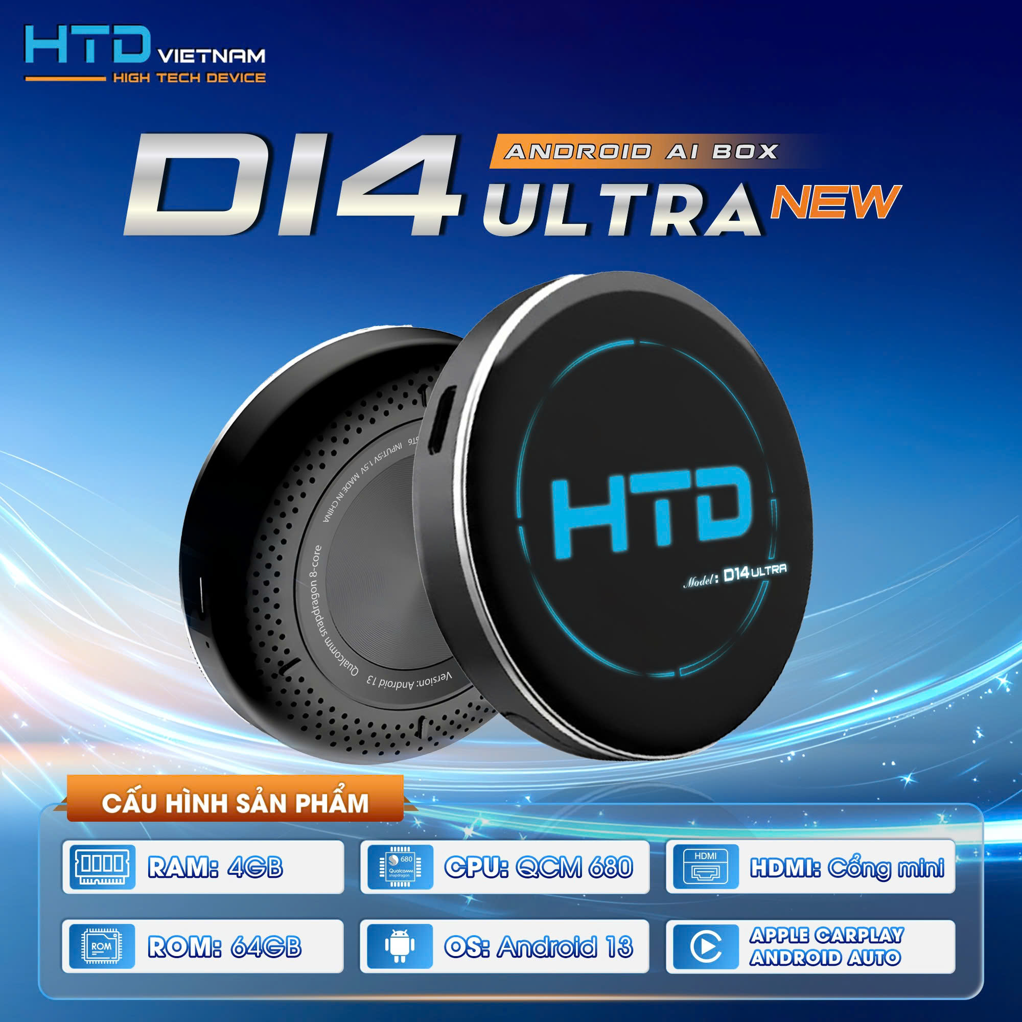 Android Box D14 Ultra New với công nghệ độc quyền chất lượng cao từ HTD
