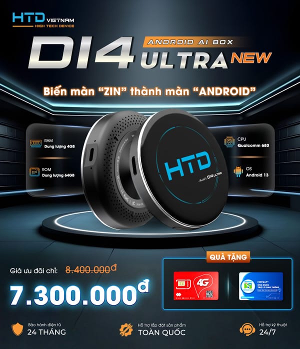 Android Box D14 Ultra New với công nghệ độc quyền chất lượng cao từ HTD