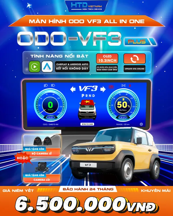 Màn hình ODO Vinfast VF3 - Hiện đại, chuyên nghiệp, đẳng cấp.