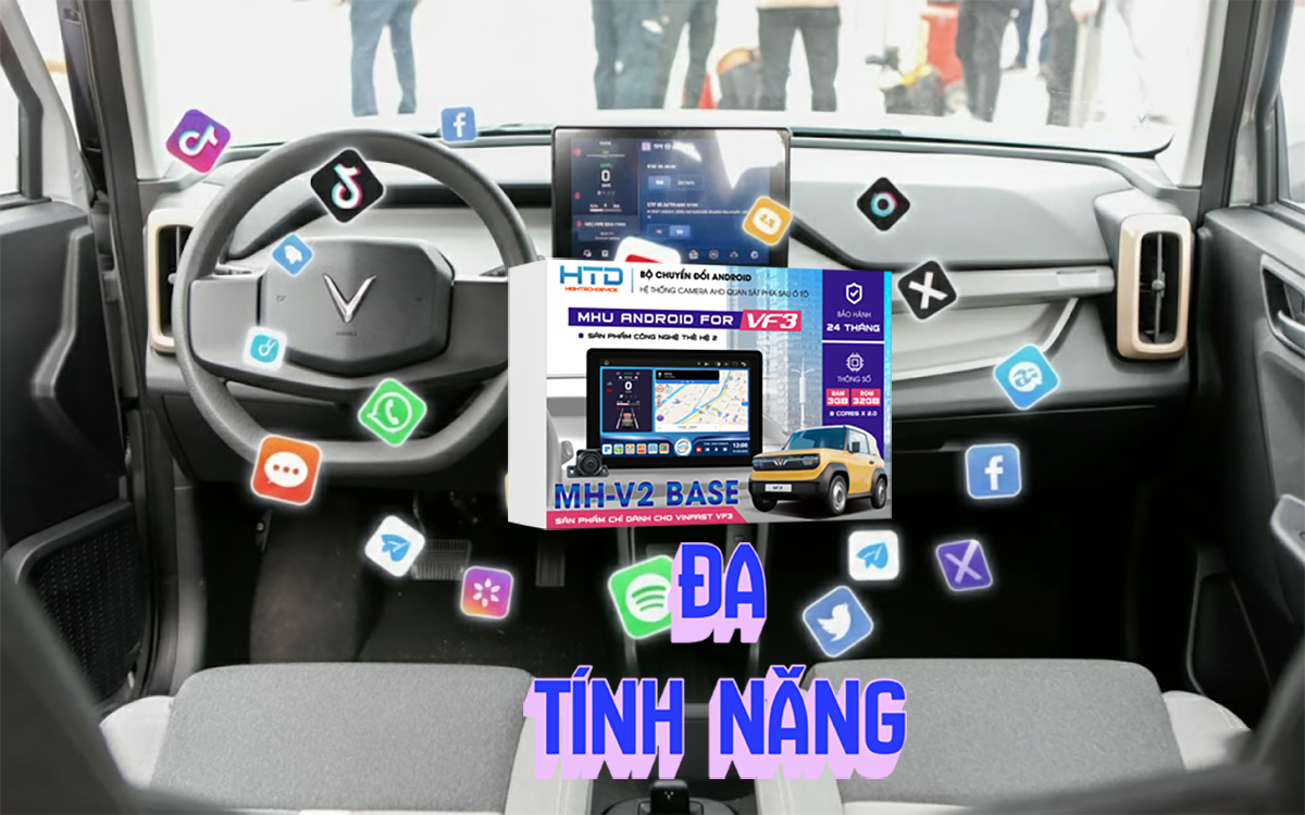 Bộ Chuyển Đổi Màn Hình Android VF3: Hỗ Trợ SIM 4G, Kết Nối Bluetooth