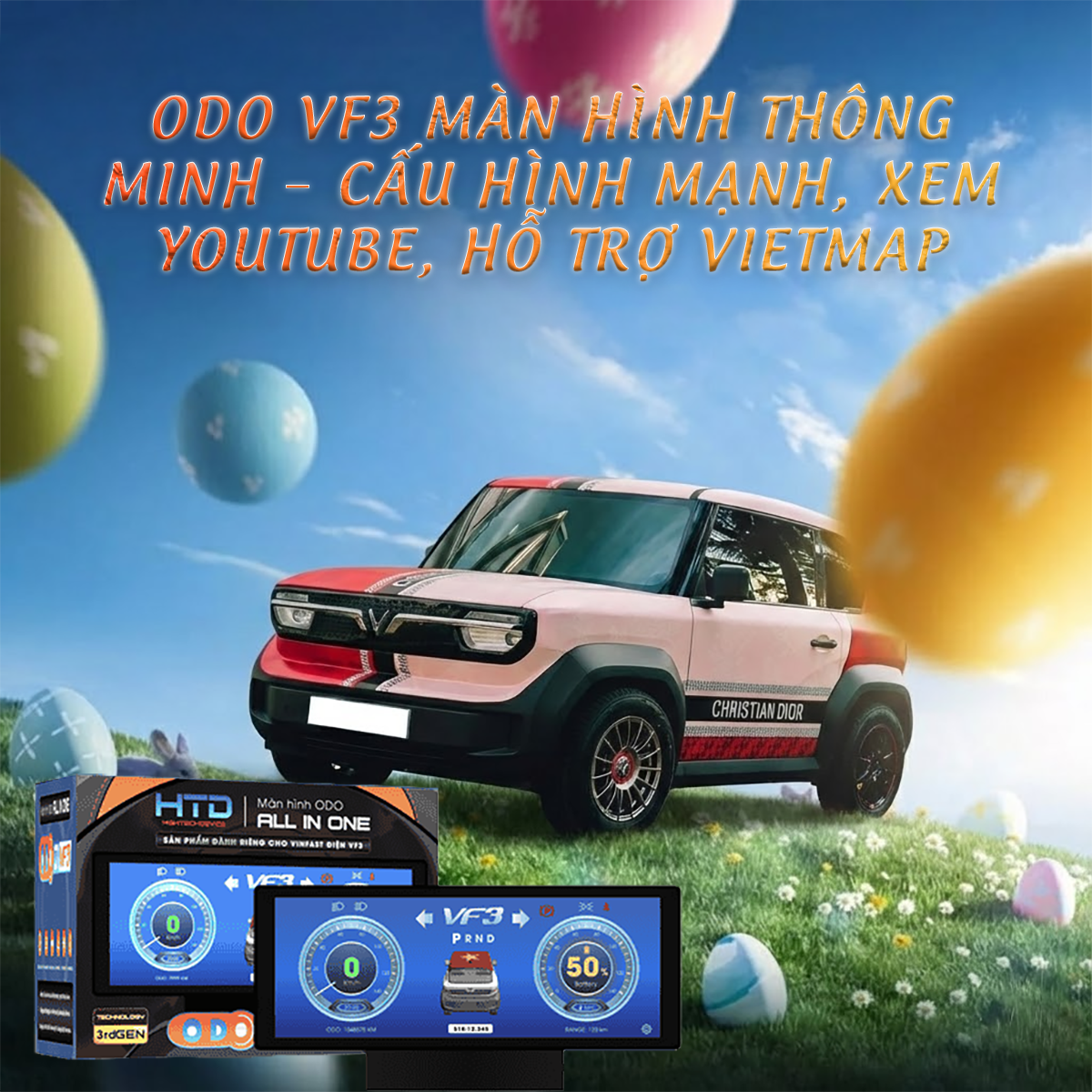 ODO VF3 Màn Hình Thông Minh – Cấu Hình Mạnh, Hỗ Trợ Vietmap