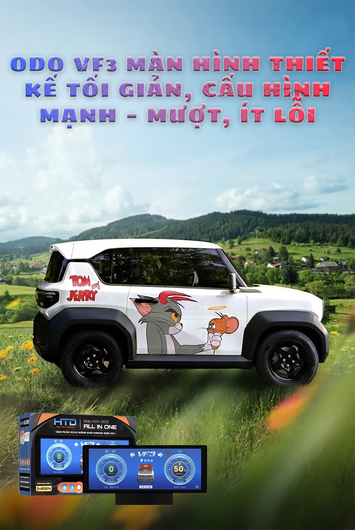 ODO VF3 Màn Hình Thiết Kế Tối Giản, Cấu Hình Mạnh – Mượt, Ít Lỗi