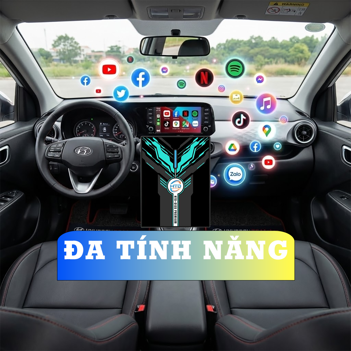 Android Box cho Hyundai Grand i10 Sedan – thiết kế tối giản, cắm là chạy, nâng tầm trải nghiệm lái xe hiện đại