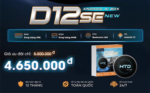 HTD Android Box D12SE NEW – Bộ chuyển đổi màn hình thế hệ mới