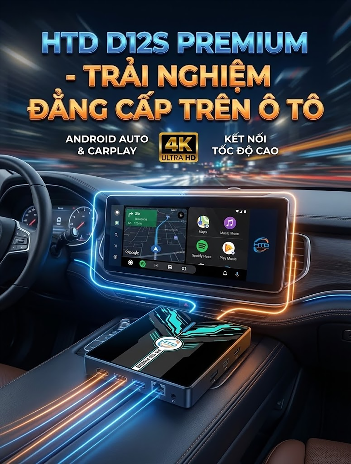 Android Box cho Hyundai Venue – đầu tư công nghệ hiện đại, cấu hình mạnh, tốc độ xử lý vượt trội