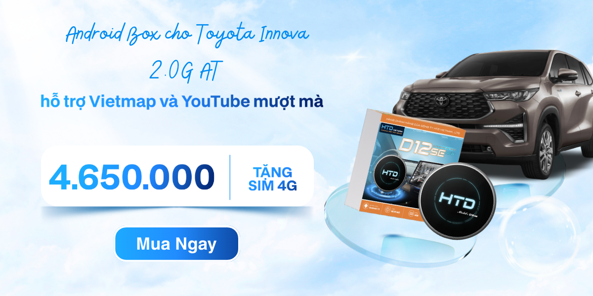 Android Box cho Toyota Innova 2.0G AT hỗ trợ Vietmap và YouTube mượt mà