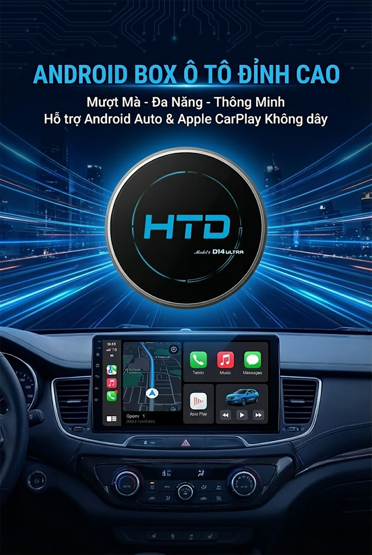 Android Box cho Toyota Vios E MT – thiết kế tối giản, biến màn hình zin thành smart chỉ trong vài giây