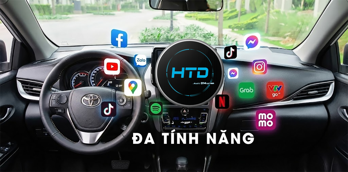 Android Box cho Toyota Vios G CVT tích hợp Bluetooth và GPS ổn định