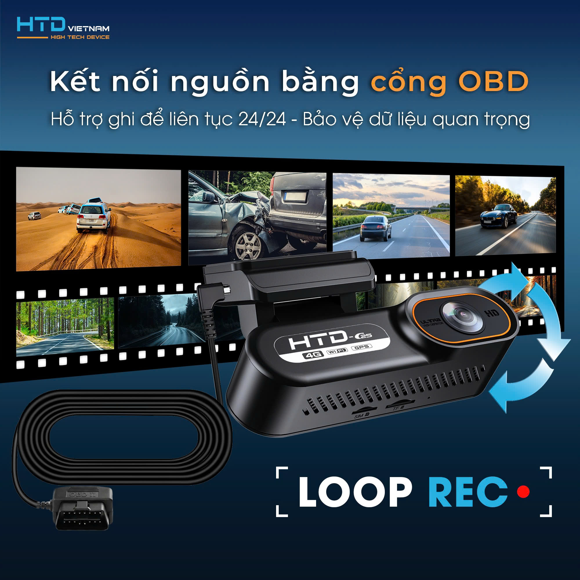 HTD C25 4G: Camera hành trình giám sát từ xa – Quản lý xe từ xa chỉ với 1 app