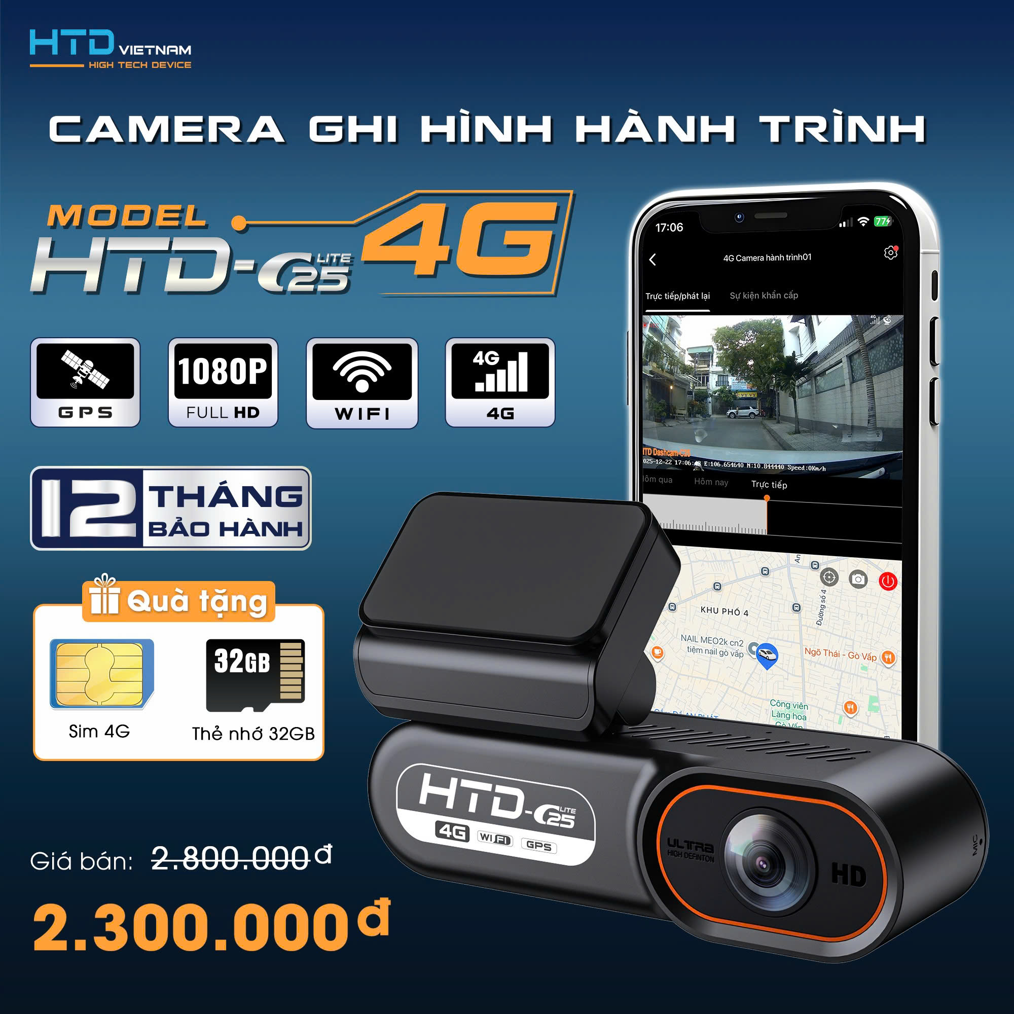 HTD C25 4G: Camera hành trình giám sát từ xa – Quản lý xe từ xa chỉ với 1 app