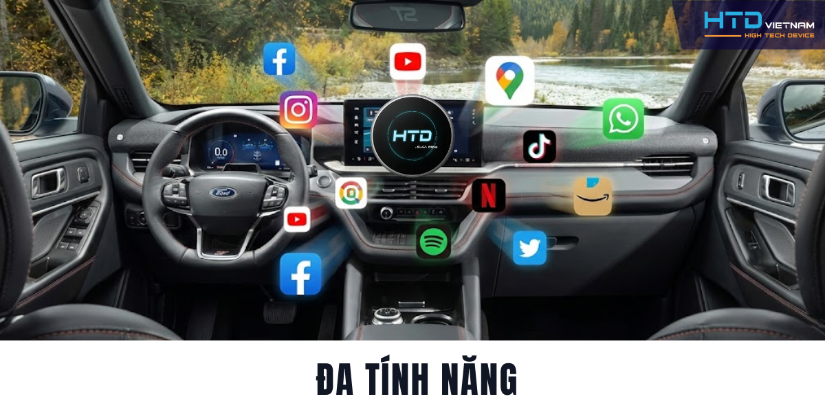 Android Box cho Ford Explorer xem YouTube, Netflix không cần đổi màn