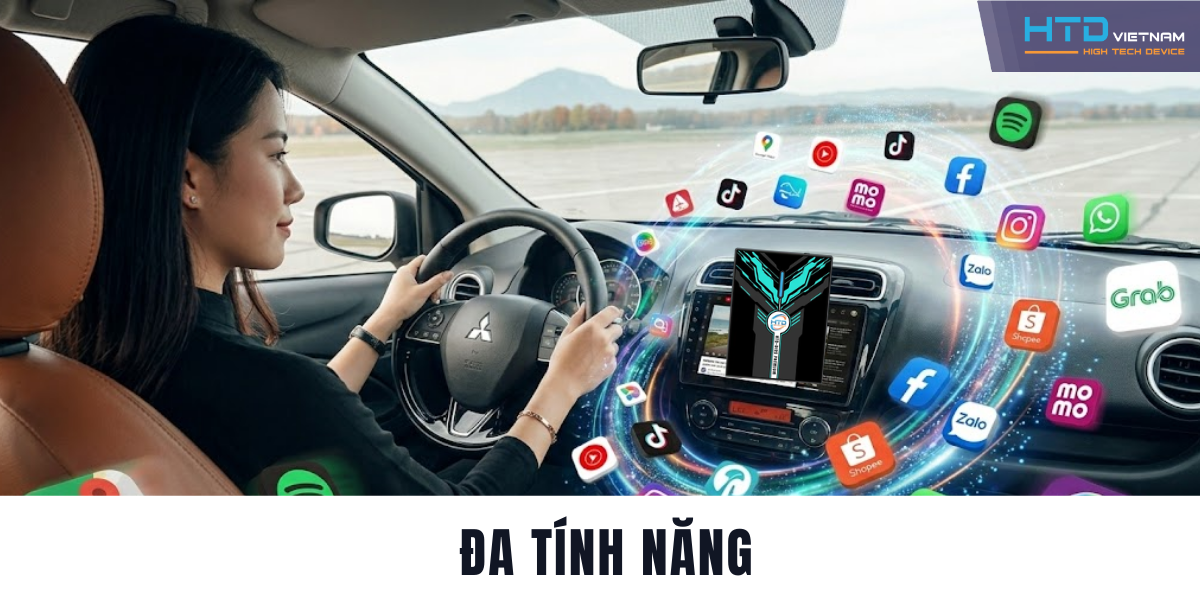 Android Box cho Mitsubishi Attrage Hỗ Trợ SIM 4G, Điều Khiển Giọng Nói Hiện Đại