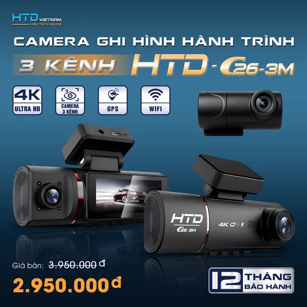 camera hành trình 3 mắt C26-3M