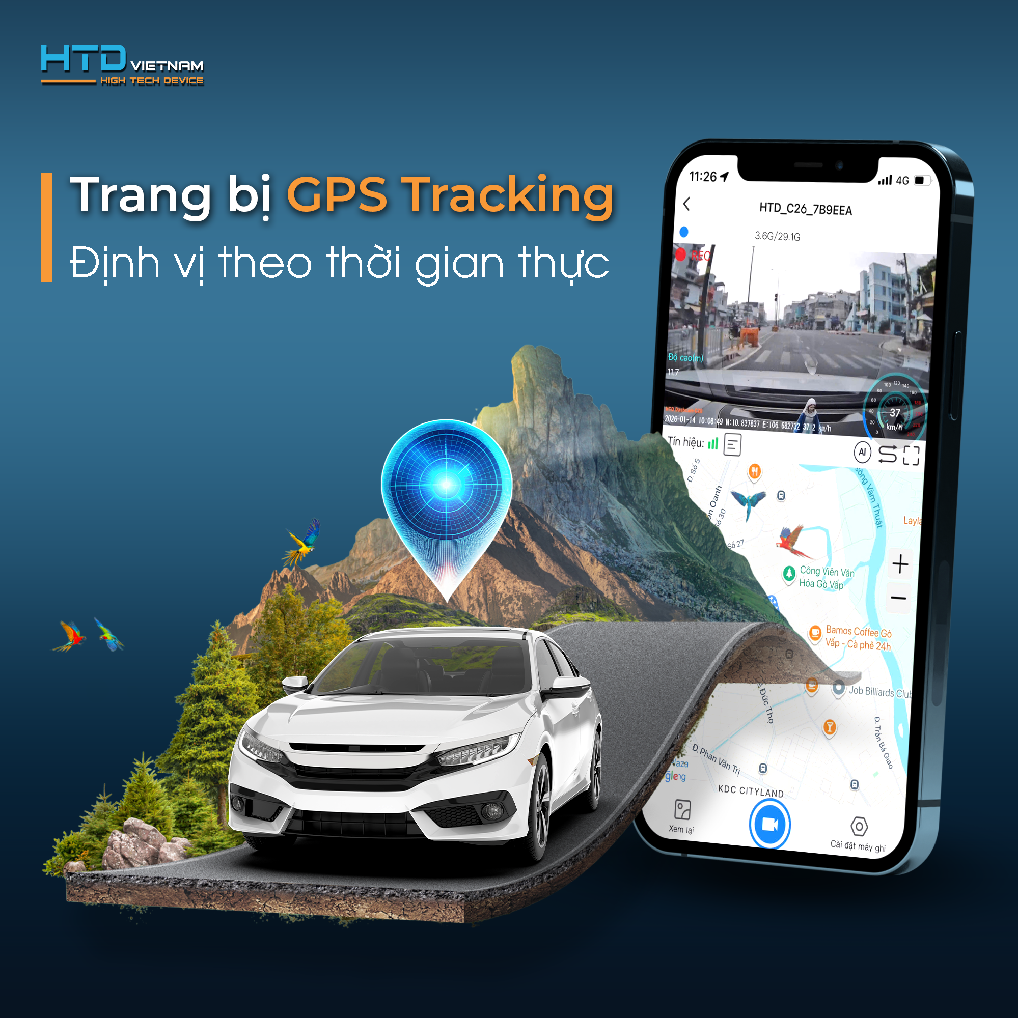 Camera hành trình C26-3M ghi hình 3 mắt: Trước – Trong – Sau, giám sát toàn diện