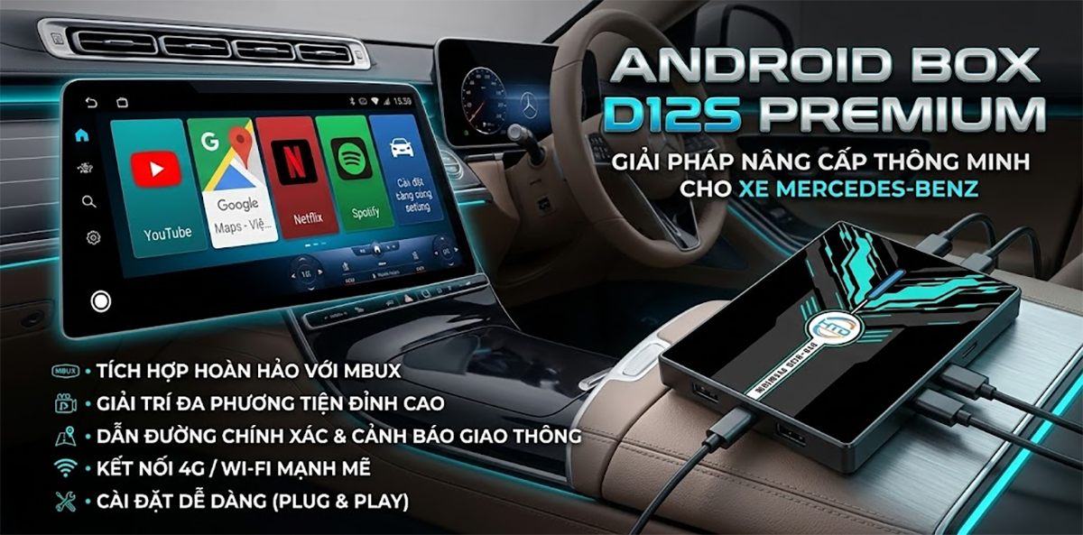 Android Box cho Mercedes S400 Maybach công nghệ xứng tầm xe siêu sang