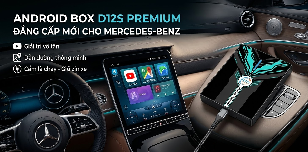 Android Box cho Mercedes V250 AMG nâng tầm tiện nghi cho MPV thể thao