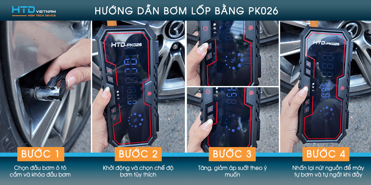 Bơm điện cầm tay kích bình ôtô PK026: BƠM ĐIỆN TỬ CẦM TAY CÓ KHẢ NĂNG KÍCH BÌNH MỚI NHẤT NĂM