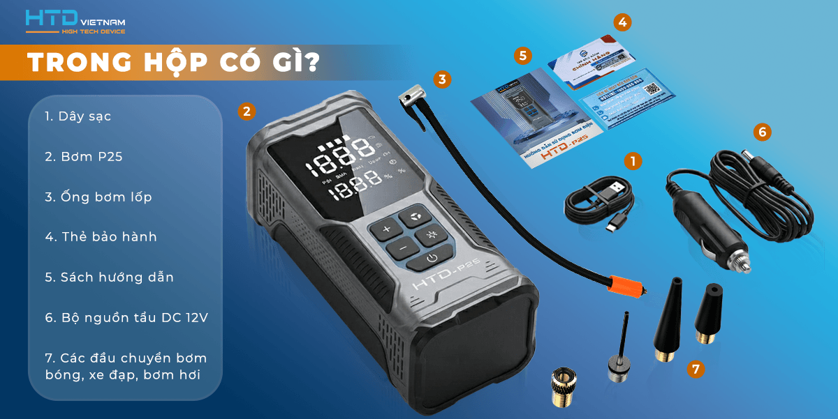 Bơm điện mini P25: BƠM ĐIỆN TỬ CẦM TAY, BƠM 4 BÁNH XE CHỈ TRONG 1 LẦN SẠC