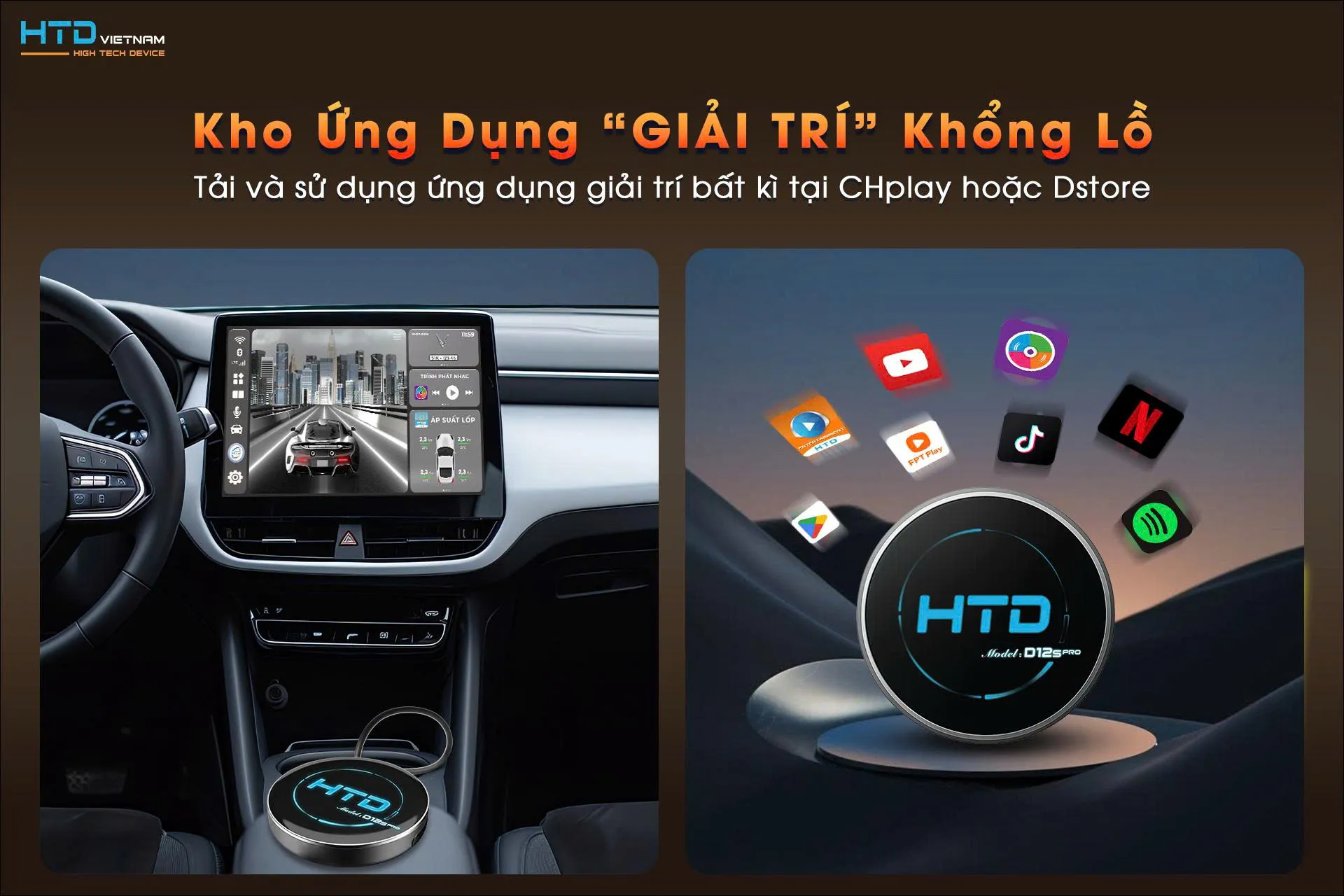 kho giải trí khổng lồ với android box D12S Pro