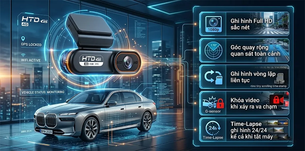 Các tính năng của camera hành trình C25-4G