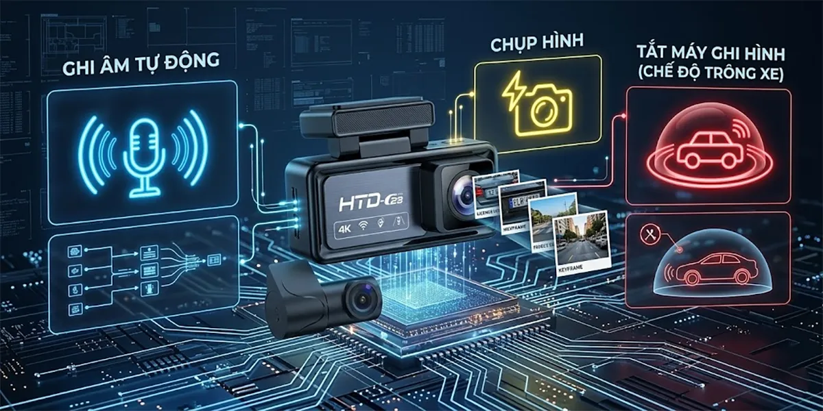 ghi hình 24/24 Time-Lapse, Ghi âm tự độngChụp hình, cho camera hành trình cho ô tô