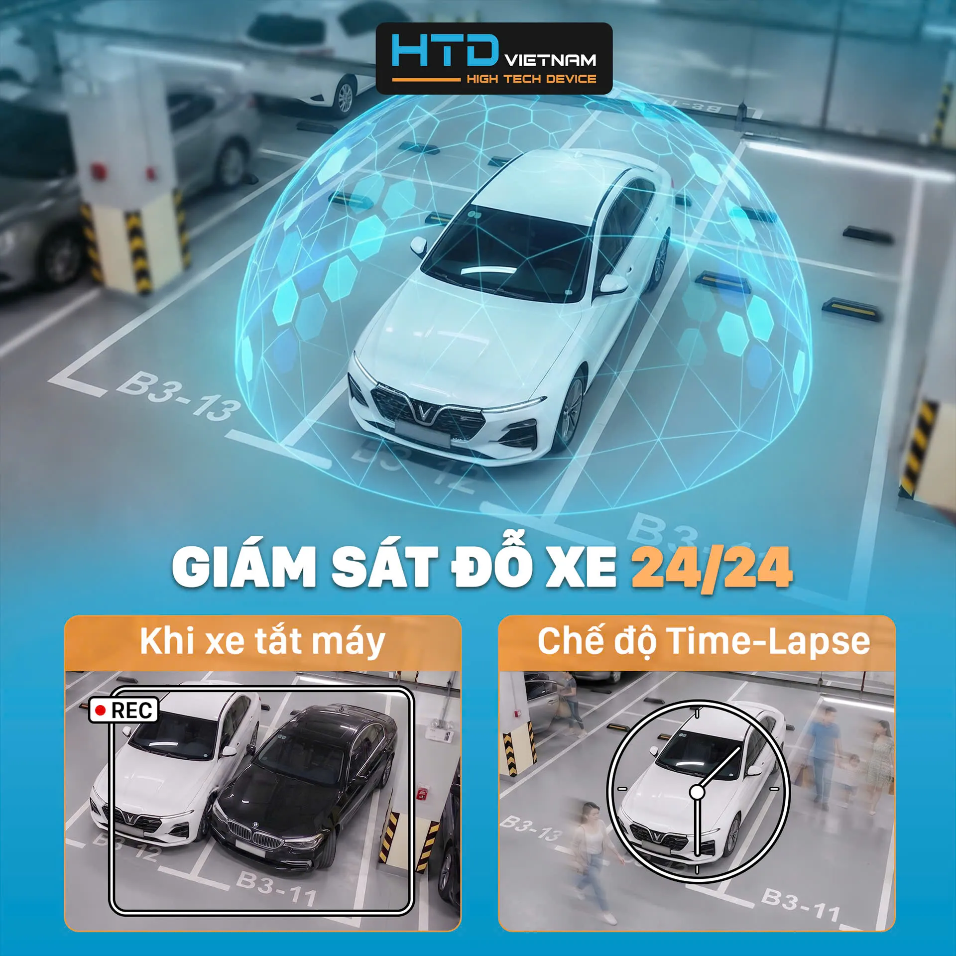 giám sát đỗ xe 24/24