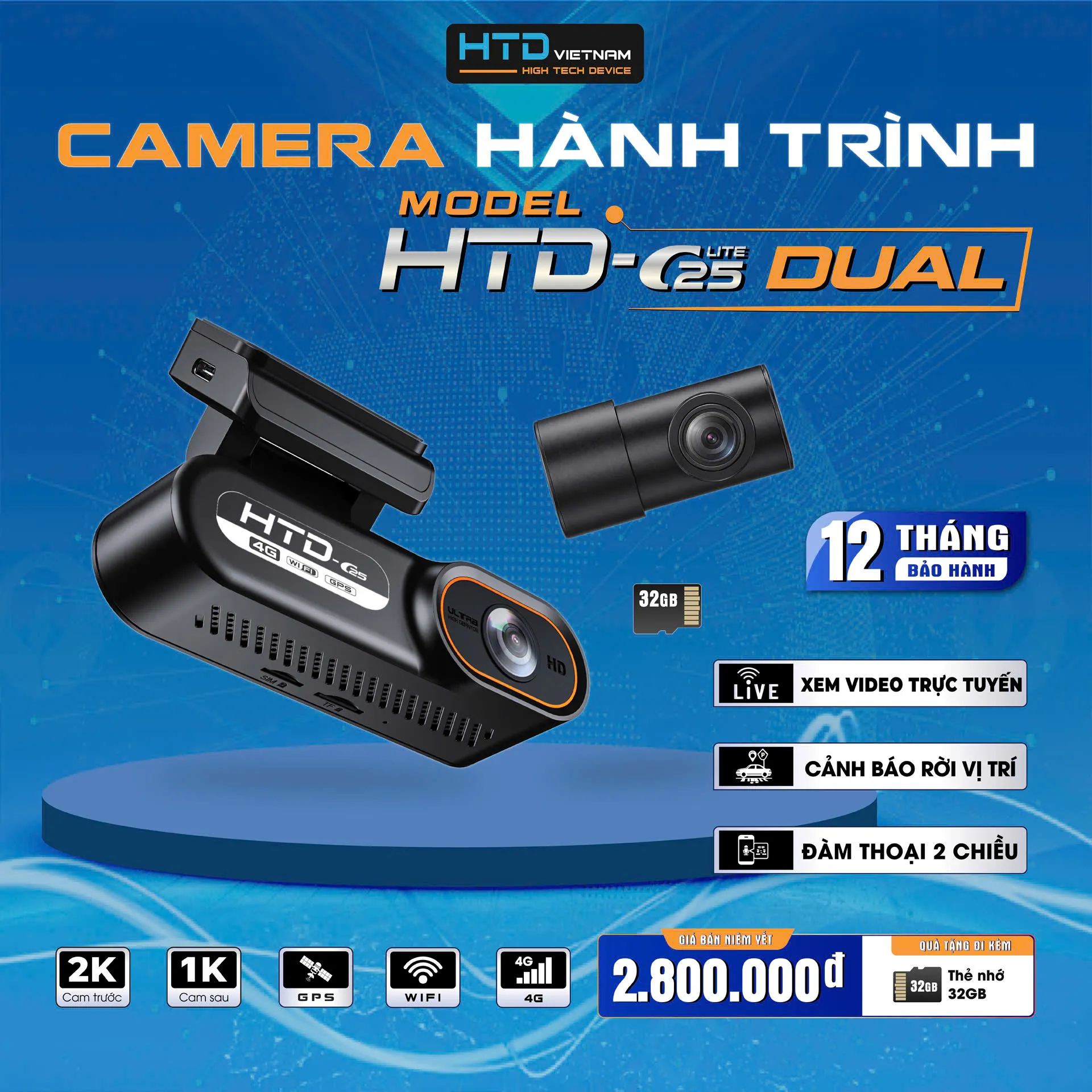 C25-4G Dual camera hành trình 4G - 2 kênh