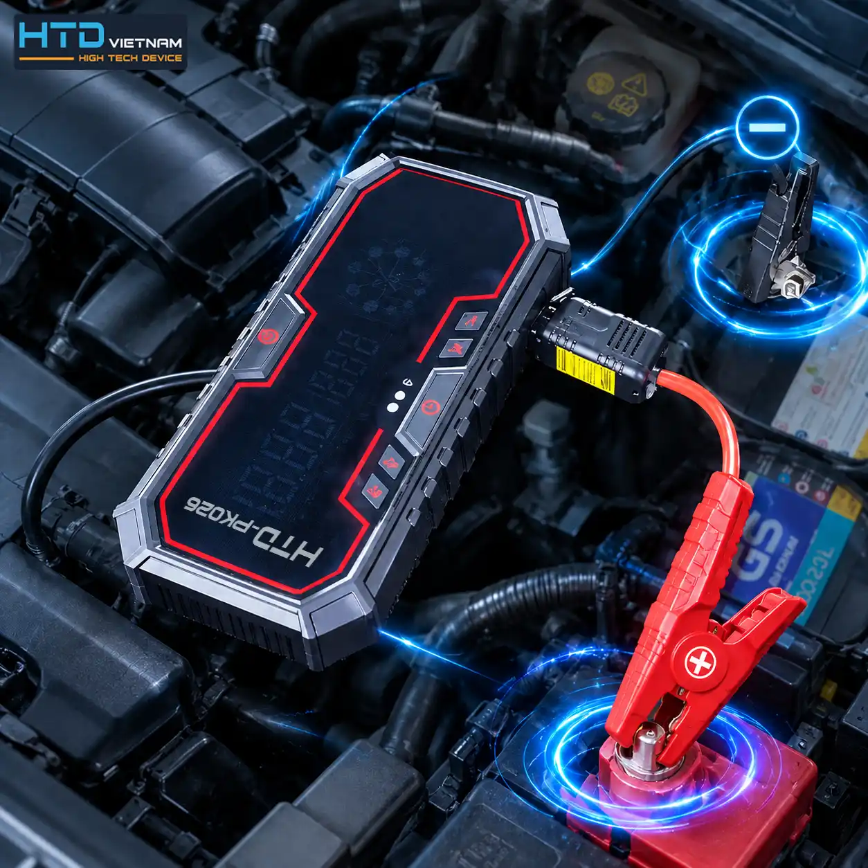Kẹp bình thông minh chống ngược cực HTD PK026